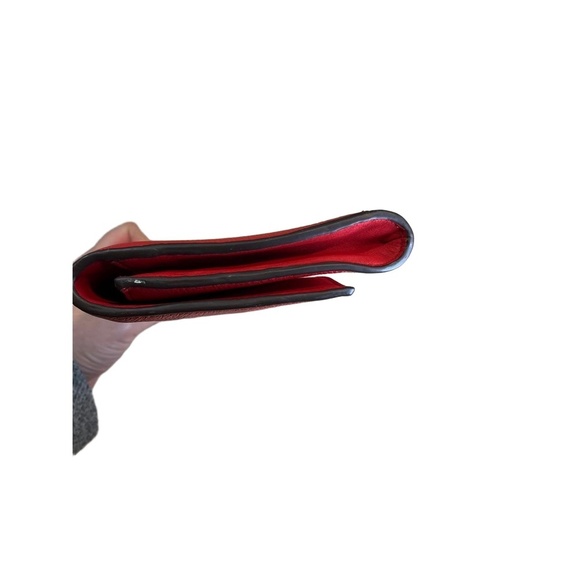 Vince Camuto Red Leather Silver Studded Embellished Clutch Evening Bag - Picture 5 of 12